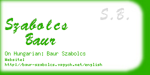 szabolcs baur business card